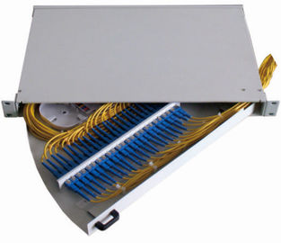 China Swing Out Tray 24 cores Fiber Optic Termination Box 1U 430X300MM supplier