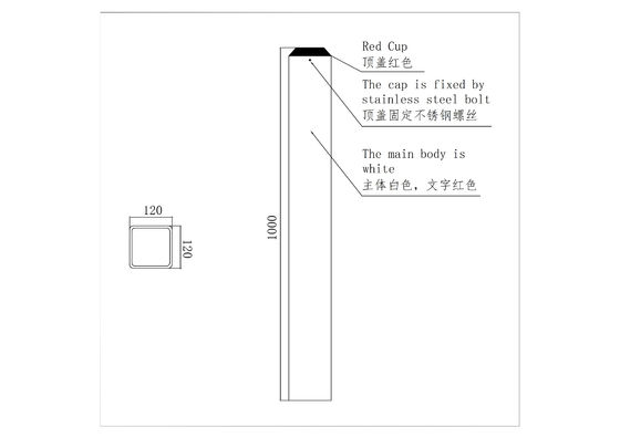 China PVC Warning Plastic Steel Warning Post 120mm*120mm*1000mm, supplier