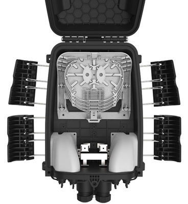 Pre-connectorized Optical Fiber Distribution Box  GFS-16QX IP68 378*255*136mm 16 pre-connected adapter aerial-mount supplier